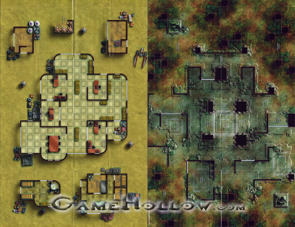 Star Wars Miniatures Maps, Tiles & Missions Map Mos Eisley Town Hall / Yavin 4 Ruins