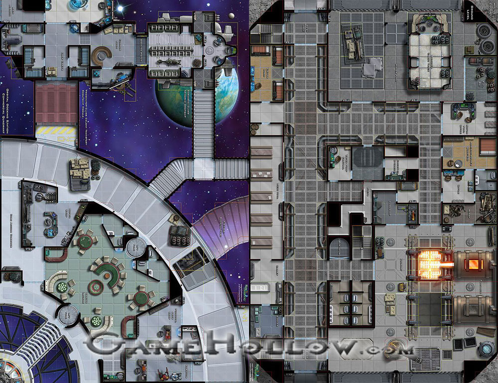 Star Wars Miniatures Maps, Tiles & Missions Map Orbital Docking Station Commercial Quadrant / Mining Colony Ground Level