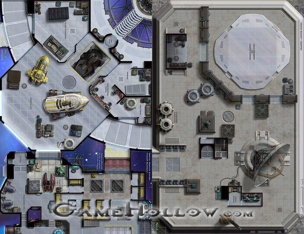 Star Wars Miniatures Maps, Tiles & Missions Map Orbital Docking Station Hangar Quadrant / Mining Colony Rooftop