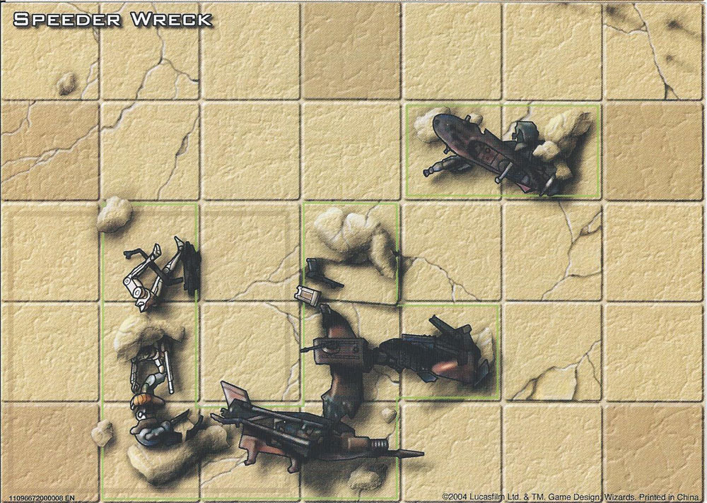 Star Wars Miniatures Maps, Tiles & Missions Tile Map Speeder Wreck (Clone Strike)