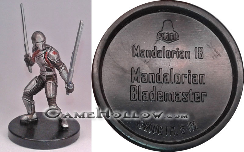 Star Wars Miniatures Promo Figures  Mandalorian Blademaster Promo, (Bounty Hunters 56)